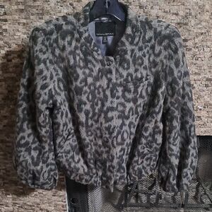 Banana Republic Gray Leopard Print Jacket